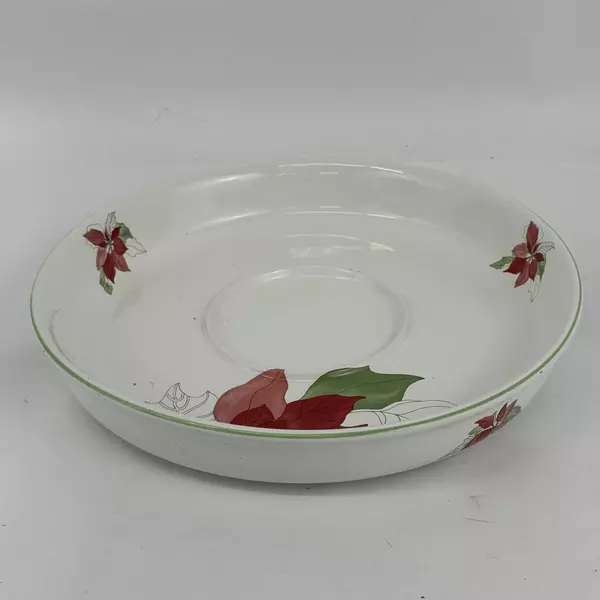 Block Bernarda Porcelain Poinsettia Chip Tray By Mary Lou Goertzen