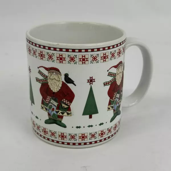 Sakura Santa's Retweet by Debbie Mumm Mug Cup Stoneware 1998