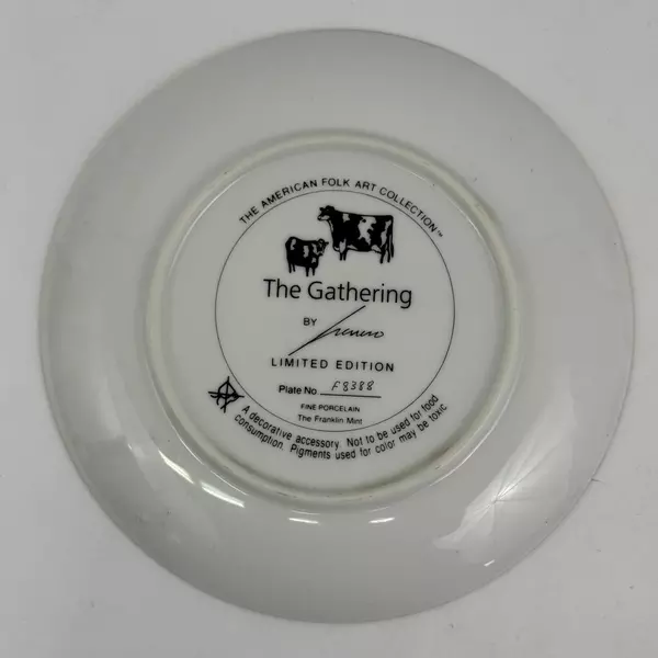 Franklin Mint Lowell Herrero The Gathering Collector Cow Plate American Folk