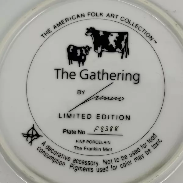 Franklin Mint Lowell Herrero The Gathering Collector Cow Plate American Folk