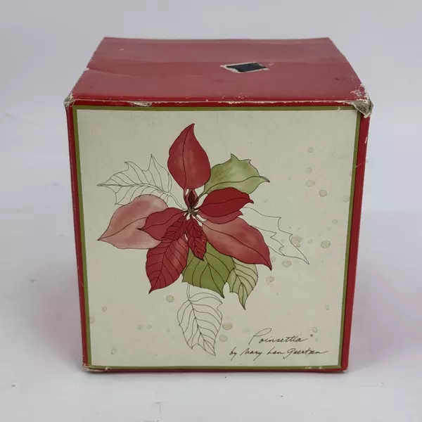 Lot of 3 Block Poinsettia 12 Oz. Tumbler Glasses by Mary Lou Goertzen