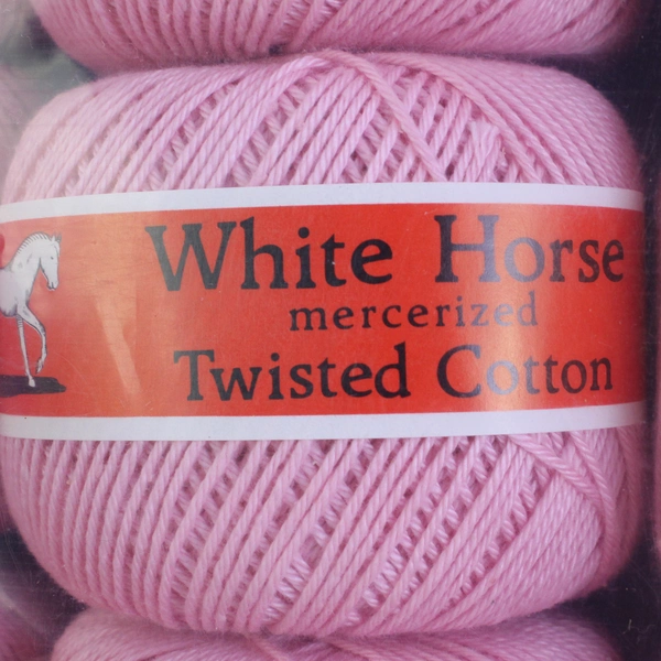Lot of 20 White Horse Mercerized Twisted Cotton Yarn Skeins Pink NEW