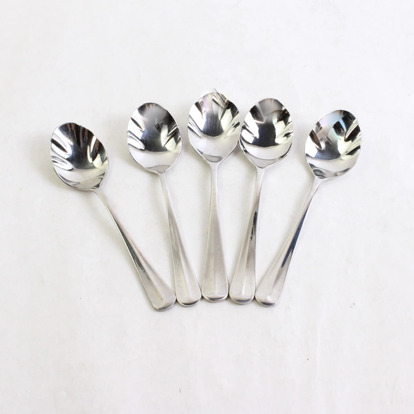 Lot Of 5 Retroneu Jamestown (Stainless) Flatware Sugar Shell Spoons