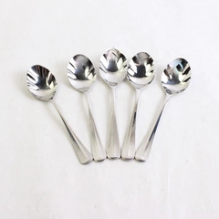Lot Of 5 Retroneu Jamestown (Stainless) Flatware Sugar Shell Spoons