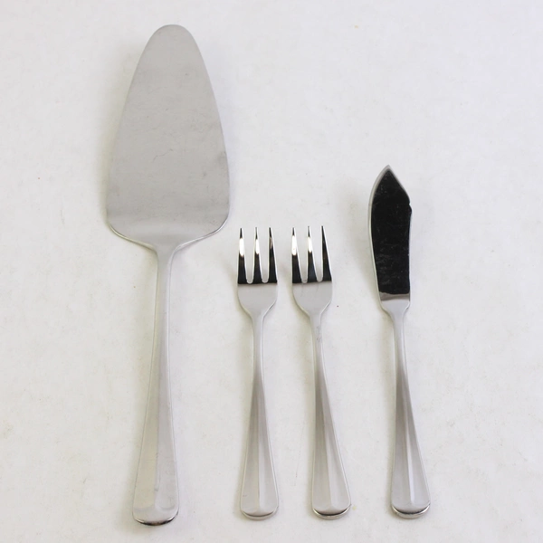 Lot Of 4 Retroneu Jamestown (Stainless) Flatware Pie Server, Master Butter Forks