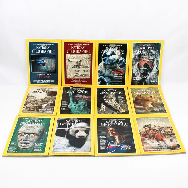 Vintage National Geographic Magazine 1986 Complete Collection Set of 12