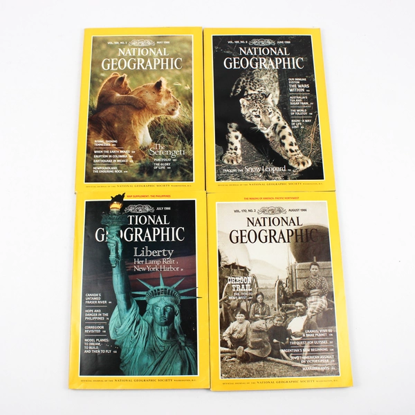 Vintage National Geographic Magazine 1986 Complete Collection Set of 12