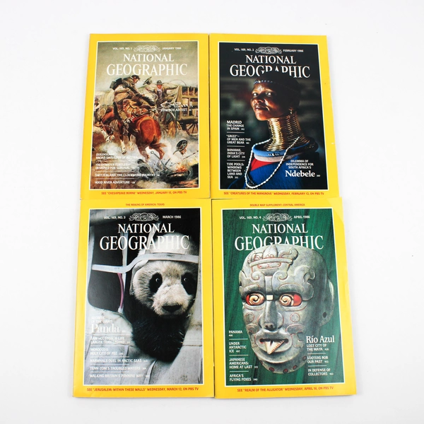 Vintage National Geographic Magazine 1986 Complete Collection Set of 12