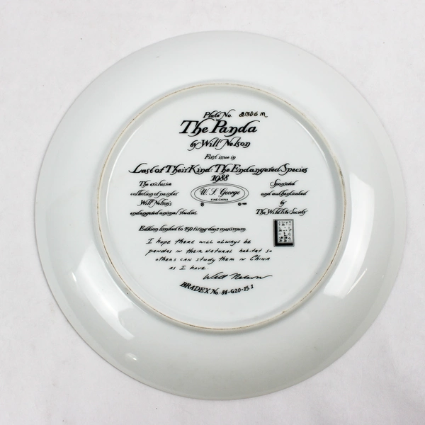 W.S. George Last of Their Kind Panda First Issue Collector's Plate 1988