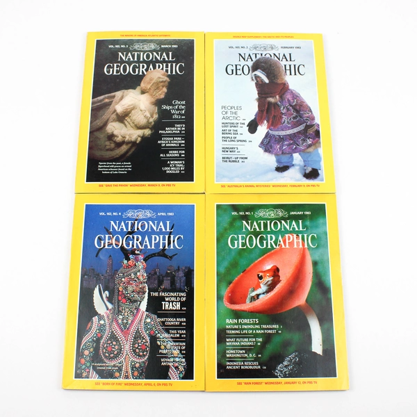 Vintage National Geographic Magazine 1983 Complete Collection Set of 12