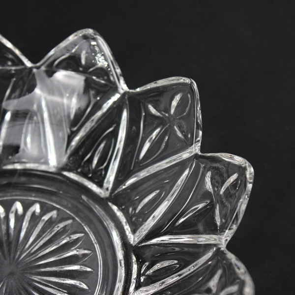 MCM Vintage Federal Glass Clear Starburst Sunflower Bowl 5.5"