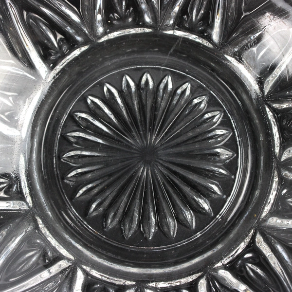 MCM Vintage Federal Glass Clear Starburst Sunflower Bowl 5.5"