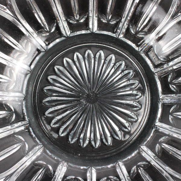 MCM Vintage Federal Glass Clear Starburst Sunflower Bowl 10"