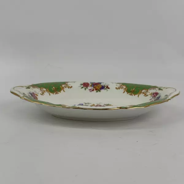 Vintage 1970s Paragon Rockingham Green Oval Vegetable Bowl 10 inch