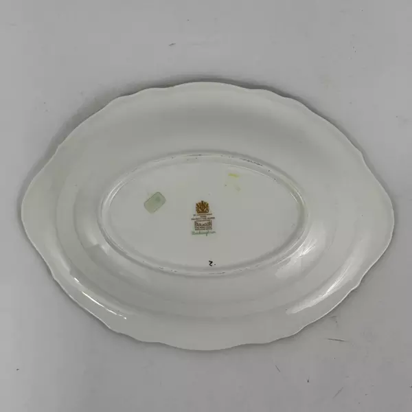 Vintage 1970s Paragon Rockingham Green Oval Vegetable Bowl 10 inch