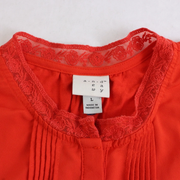 A New Day Orange Sleeveless Blouse Women's Size Large