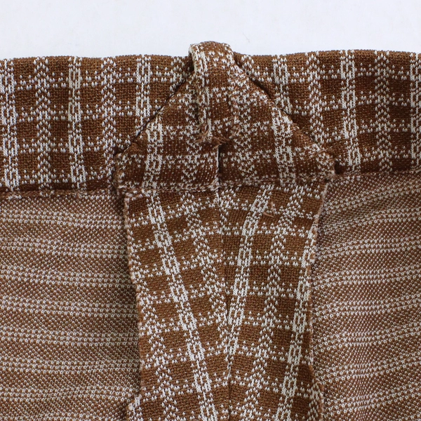 Women's Vintage Handmade Brown Grid Pattern Pants 34" Waist