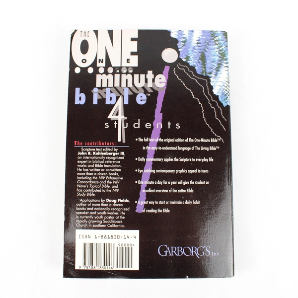 The One Minute Bible 4 Students With Daily Applications For Living 1993 PB