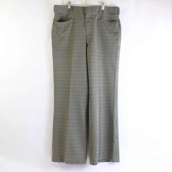 Women's Vintage Handmade Houndstooth Pattern Pants 32" Waist