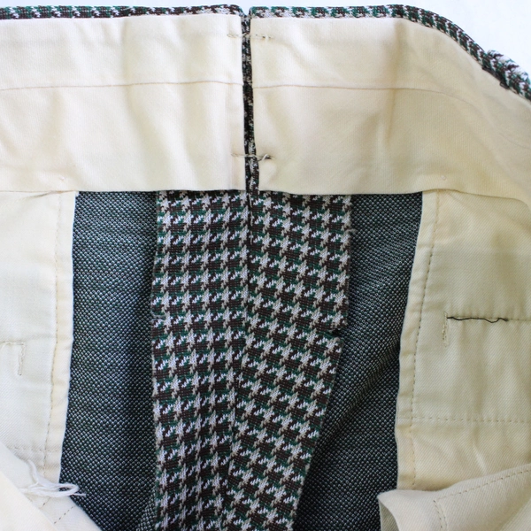 Women's Vintage Handmade Houndstooth Pattern Pants 32" Waist