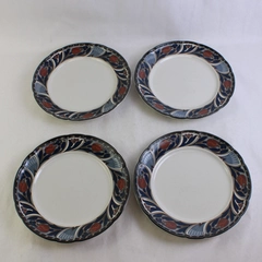 Lot Of 4 Noritake Stoneware Tulip Ridge Pattern Dinner Plates 10" Diameter