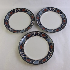 Lot Of 3 Noritake Stoneware Tulip Ridge Pattern Dinner Plates 10" Diameter