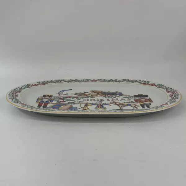 Block Spal Portugal Whimsy Christmas Large Platter 1992 16"x11.5" Gifts