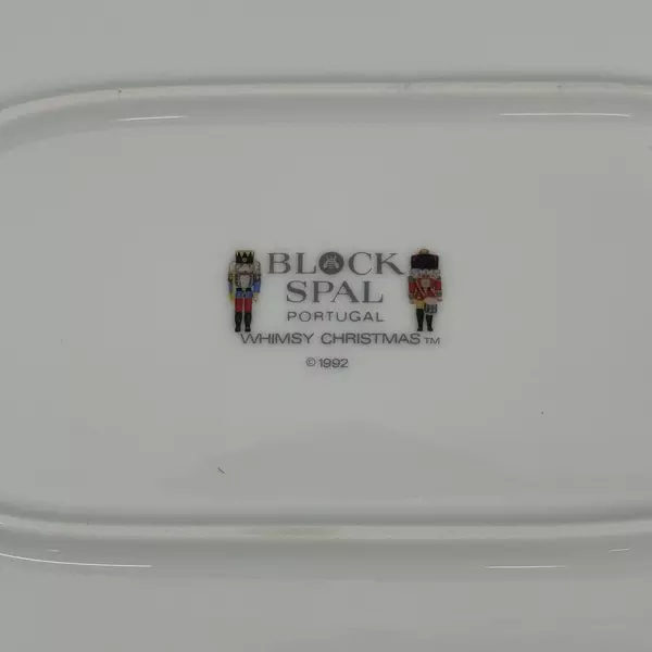 Block Spal Portugal Whimsy Christmas Large Platter 1992 16"x11.5" Gifts