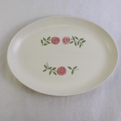 Metlox / Poppytrail / Vernon Ware Rose A Day Pattern 13.5" Oval Serving Platter