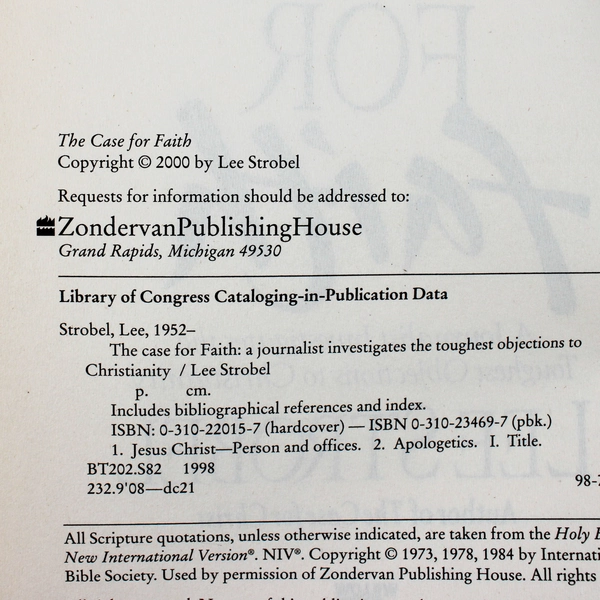 The Case for Faith by Lee Strobel Paperback 2000 Objections to Christianity