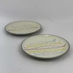 Set of 2 Harkerware Seafare Stoneware Dinner Plates 10 Inch