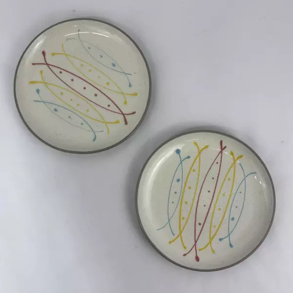 Set of 2 Harkerware Seafare Stoneware Dinner Plates 10 Inch