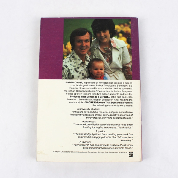 Vintage More Evidence That Demands a Verdict Compiled by Josh McDowell 1975 PB
