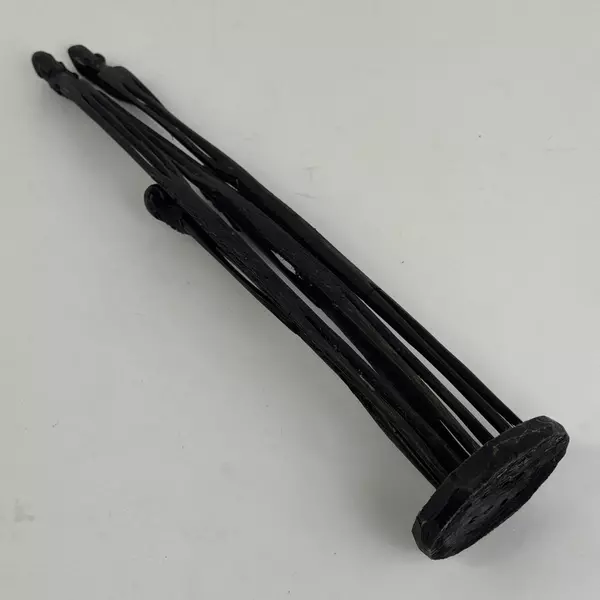 VTG African Folk Art Hand-Carved Ebony Wood Tall Thin Human Figures Sculpture