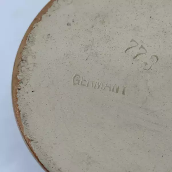 Vtg 0.3 Liter German Ceramic Beer Mug Embossed Landscape And Bar Scene