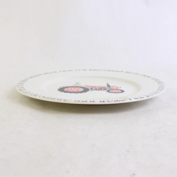 Set Of 3 Queens China Red Blue Green Tractor 3 Piece Children’s Plate Bowl Mug