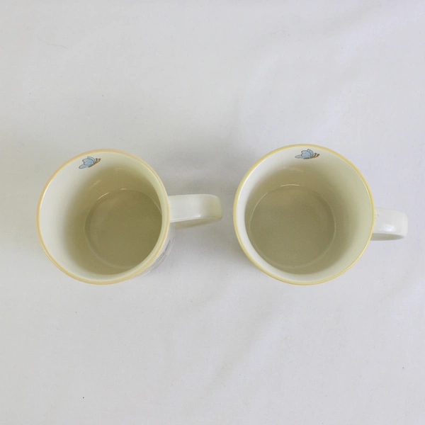 Lot Of 2 Mikasa Teddy (Ceramic) Pattern Mugs 3.75" Tall CC018
