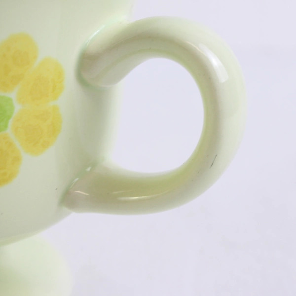 Lot Of 4 Franciscan Picnic (Ceramic) Pattern Footed Cups 3.5" Tall