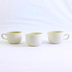 Lot Of 3 Franciscan Hacienda Green (Ceramic) Pattern Flat Cups 2.75" Tall