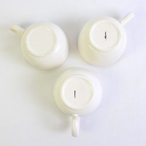 Lot Of 3 Franciscan Hacienda Green (Ceramic) Pattern Flat Cups 2.75" Tall