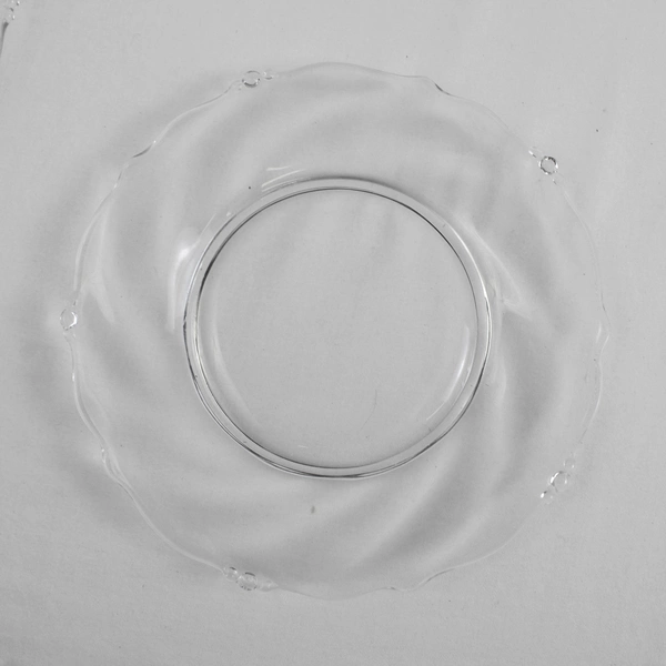 Lot Of 4 Heisey Waverly Pattern Clear Glass Luncheon Plate 8.75" Diameter