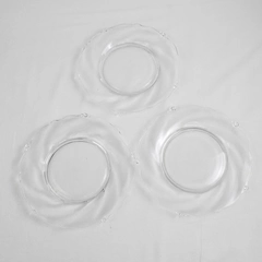 Lot Of 3 Heisey Waverly Pattern Clear Glass Luncheon Plate 8.75" Diameter