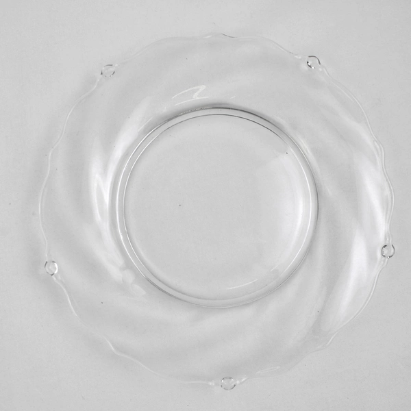 Lot Of 3 Heisey Waverly Pattern Clear Glass Luncheon Plate 8.75" Diameter