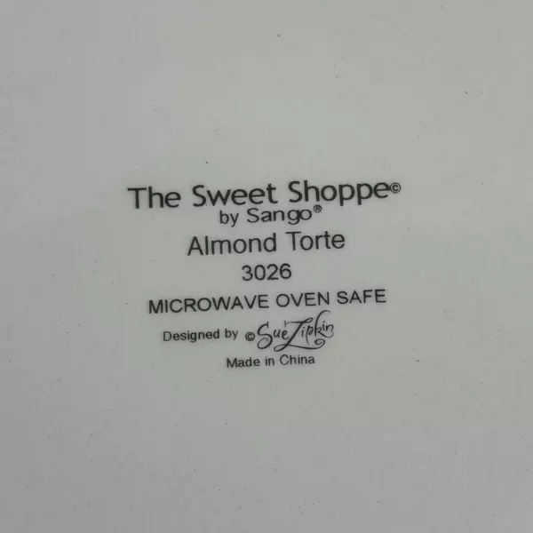 Lot of 2 The Sweet Shoppe By Sango Sue Lipkin Dinner Plates Almond Torte 3026