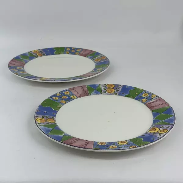Lot of 2 The Sweet Shoppe By Sango Sue Zipkin Dinner Plates Biscotti 3023