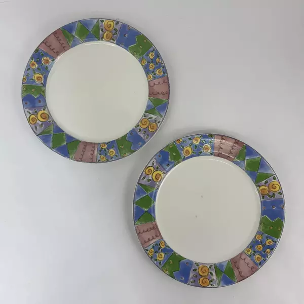 Lot of 2 The Sweet Shoppe By Sango Sue Zipkin Dinner Plates Biscotti 3023