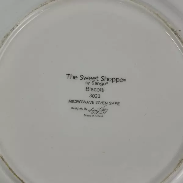 Lot of 2 The Sweet Shoppe By Sango Sue Zipkin Dinner Plates Biscotti 3023