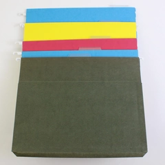 Lot of 6 Letter Size Expandable Hanging File Folders With Tabs Mixed Colors