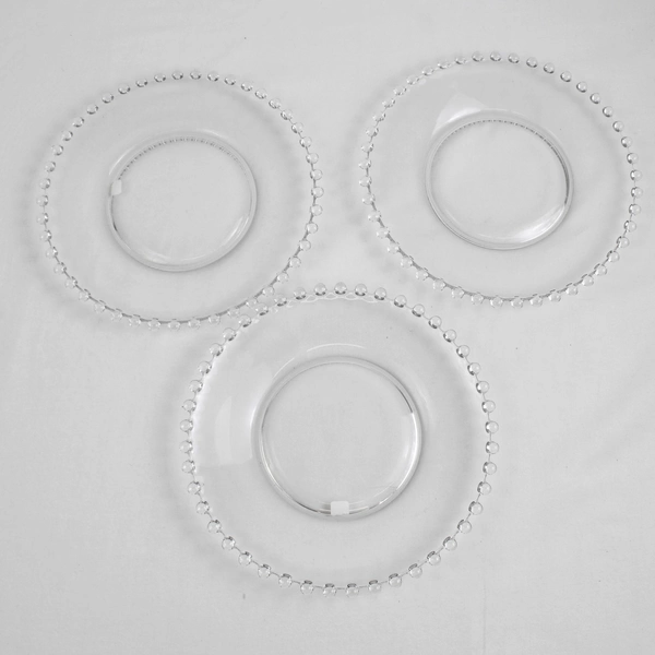 Lot Of 3 Imperial Glass-Ohio Candlewick Pattern Clear Glass Luncheon Plate