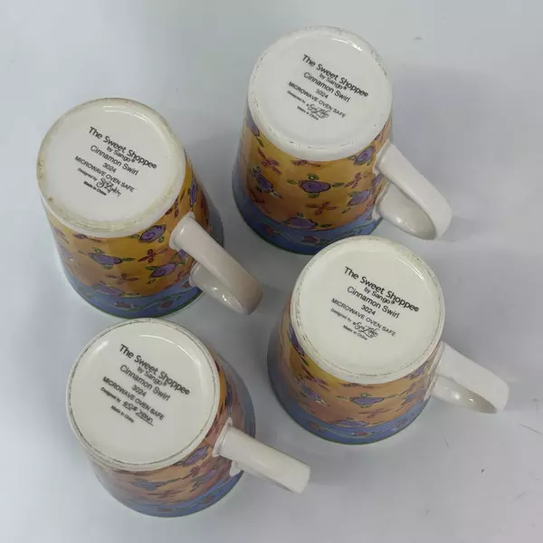 4 Sango The Sweet Shoppe Sue Zipkin Coffee Mugs Cinnamon Swirl